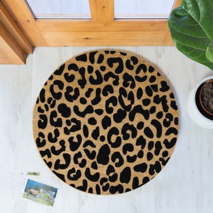 Leopard Print Doormat ~ Black