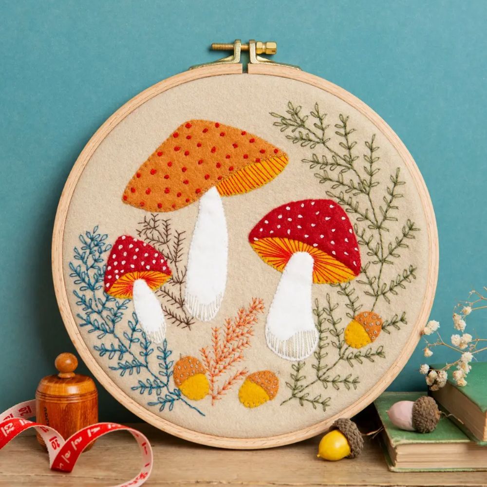 Appliqué Hoop Craft Kit ~ Toadstools