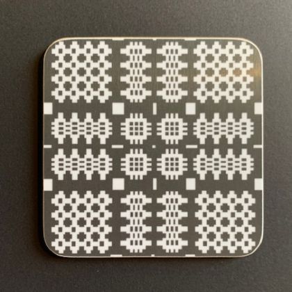 Welsh Blanket Coasters ~ Charcoal