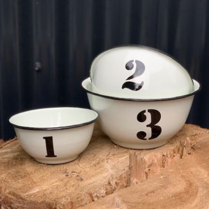 Set of 3 Enamel Bowls