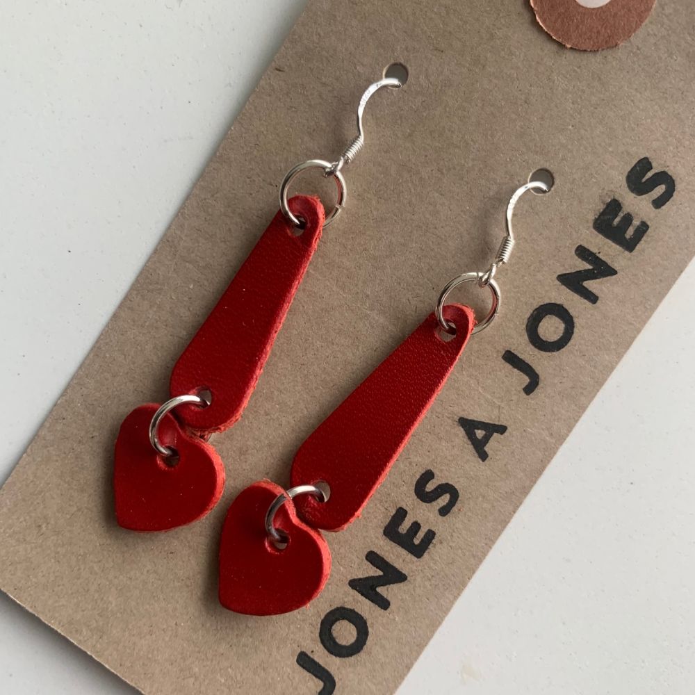 Leather Heart Earrings