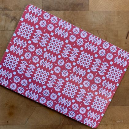 Welsh Blanket Placemats ~ Raspberry