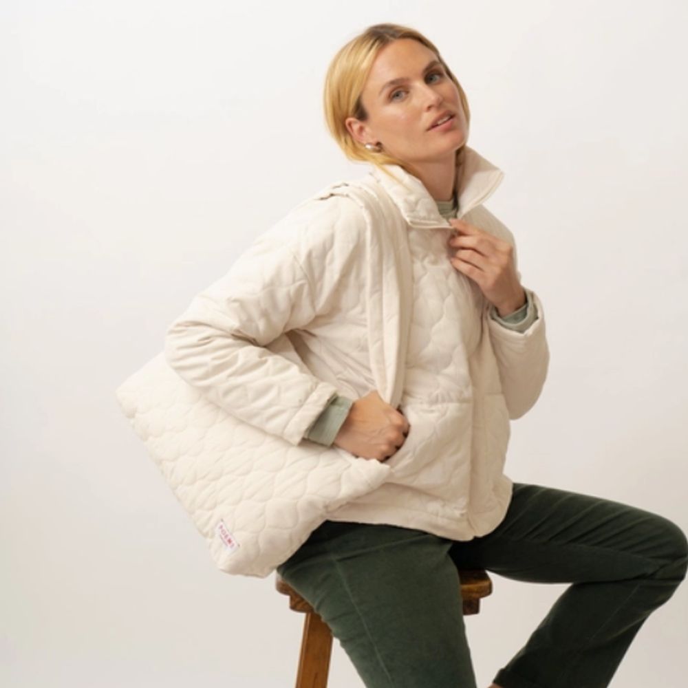 Cream Quilted Jacket ~ Medium