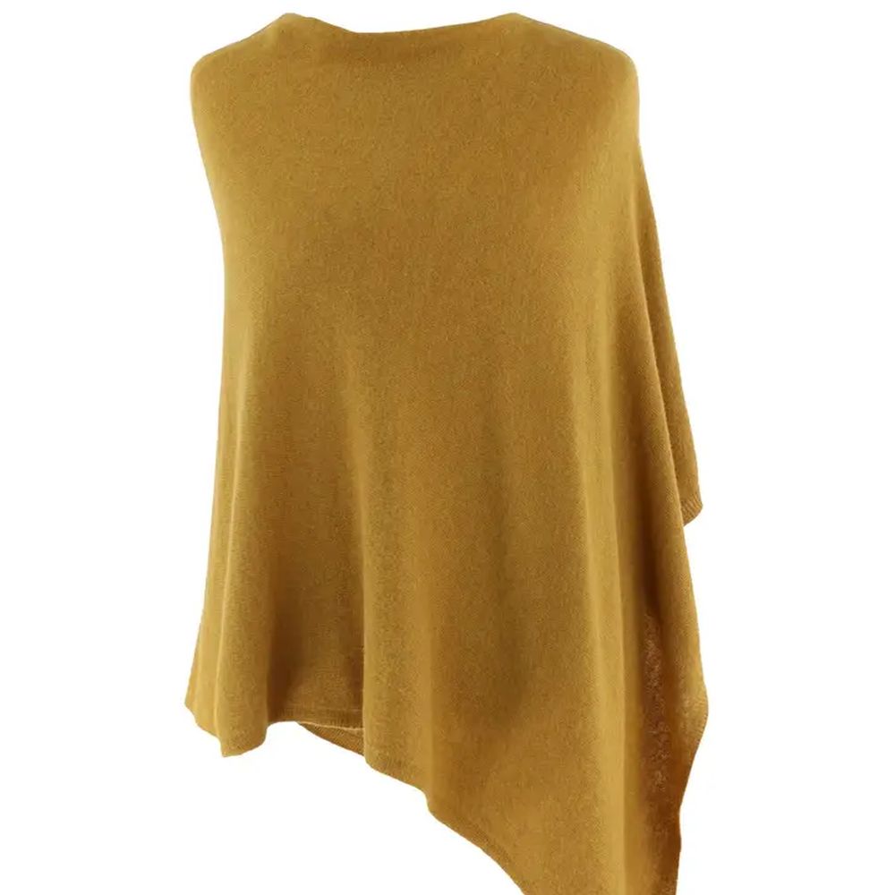 Classic Cashmere Blend Poncho ~ Mustard