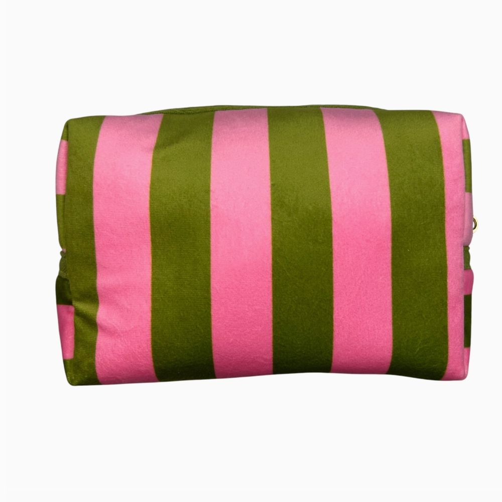 Make Up Bag ~ Chartreuse & Pink