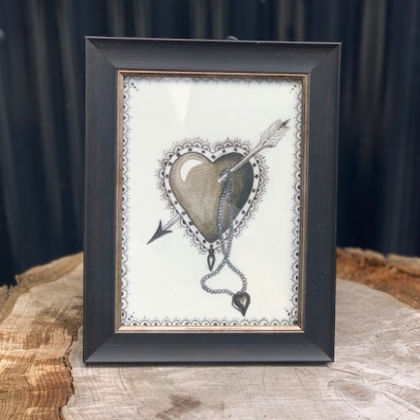 Tattoo Style Black Heart framed