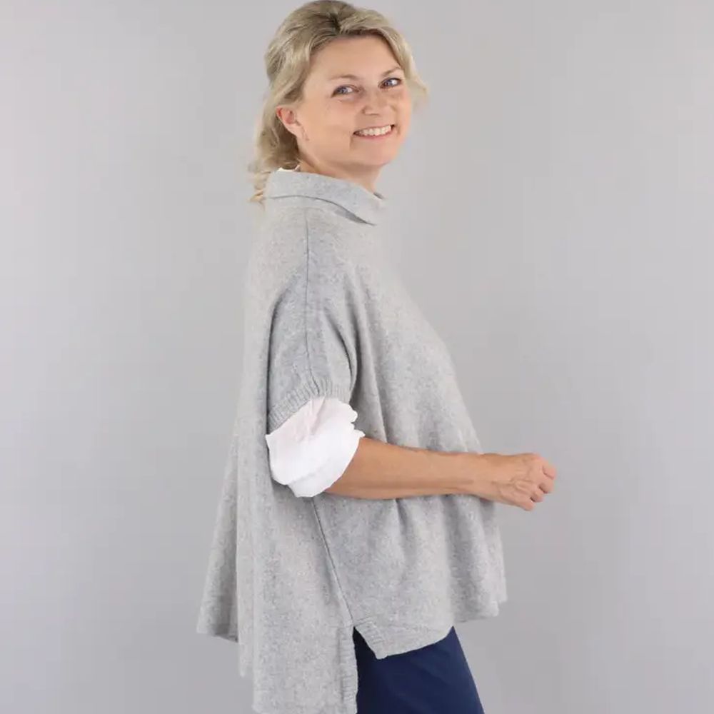 Classic Cashmere Blend Tunic ~ Silver